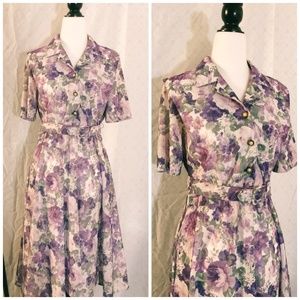Vintage 80’s Purple Floral Dress